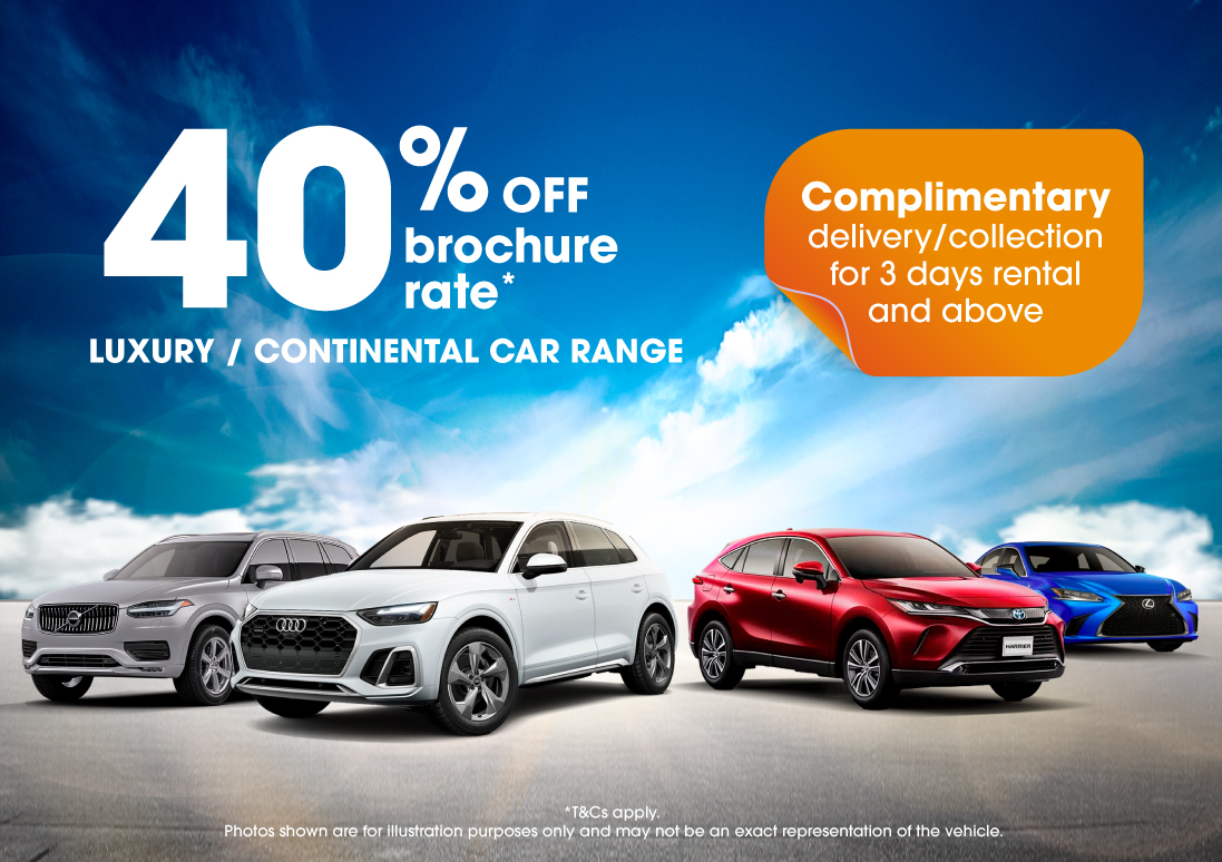 40% Off Continental / Luxury Car Rental Package