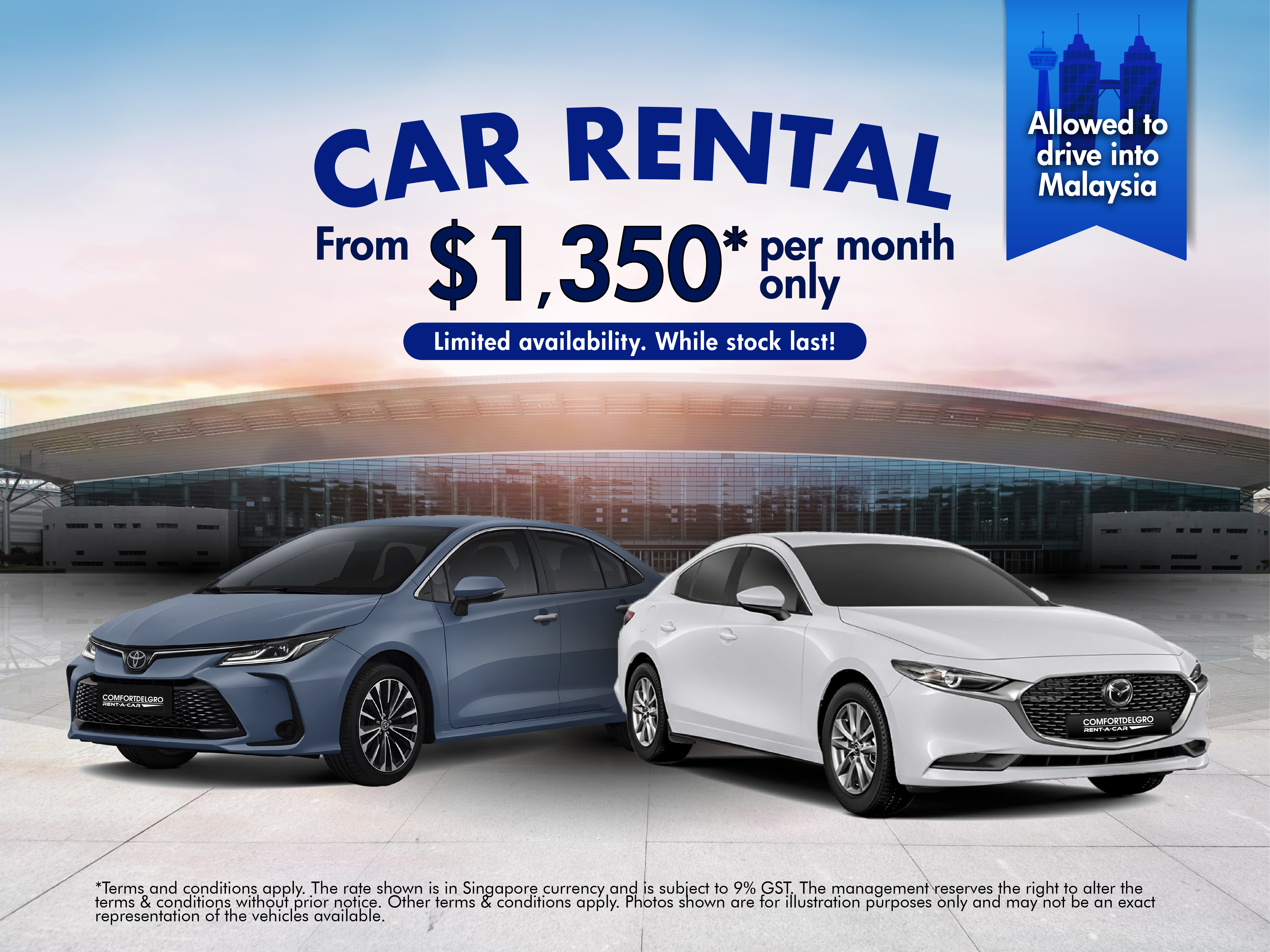 Rent a car from $1,350* per month only